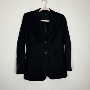 J Crew Womens Peaked Lapel Two Button Blazer Jacket Black Size 6 *no Size Tag*